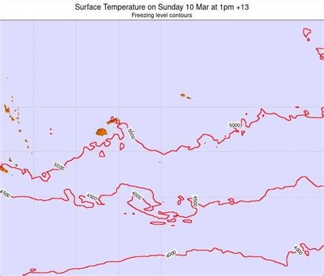 Tonga Surface Temperature on Wednesday 22 Sep at 1am TOT