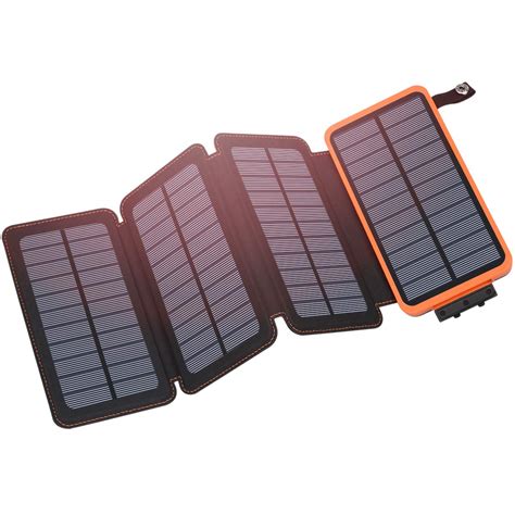 Buy Hiluckey Solar Charger 25000mAh, Outdoor USB C Portable Power Bank with 4 Solar Panels, 3A ...