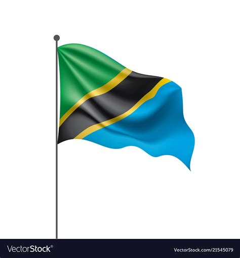 Tanzania flag on a white Royalty Free Vector Image