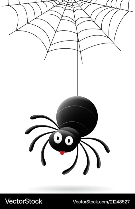 Cartoon black spider halloween Royalty Free Vector Image