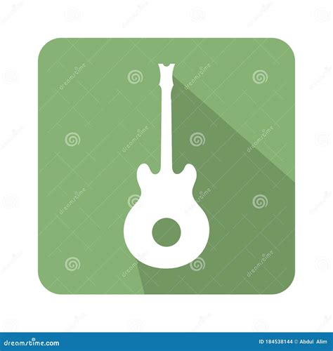 Flat Guitar Icon Vector Illustration on Color Background Stock Vector - Illustration of icon ...