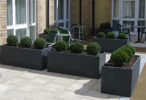 slate planters, slate effect fibreglass modern garden trough planter | Outdoor planter designs ...