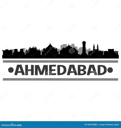 Ahmedabad City Icon Vector Art Design Skyline Stock Vector ...