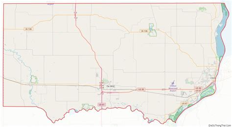 Map of Clinton County, Iowa - Thong Thai Real