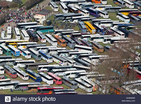 Netherlands, Lisse, Flower gardens called Keukenhof, Bus parking Stock Photo, Royalty Free Image ...