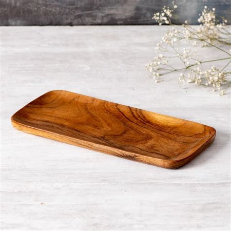 Rustic Brown Minimalist Wood Serving Platter - WallMantra