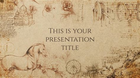 Renaissance Drawings. Free PowerPoint Template & Google Slides Theme