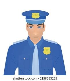Policeman Front View Vector Illustration Stock Vector (Royalty Free) 2159333235 | Shutterstock