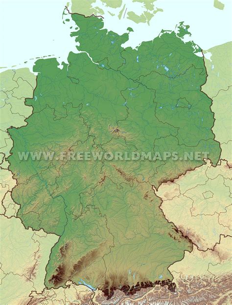 Physical Map Of Germany | Wine Country California Map