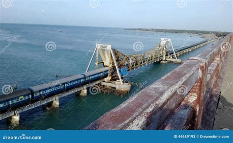 Rameshwaram Bridge stock image. Image of indian, mainland - 44689193