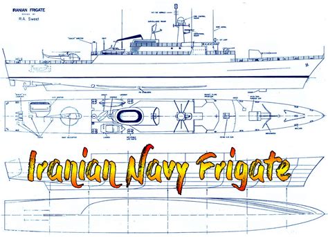 Full Size Printed Plan Scale 1:96 Imperial Iranian Navy Frigate Suitab ...