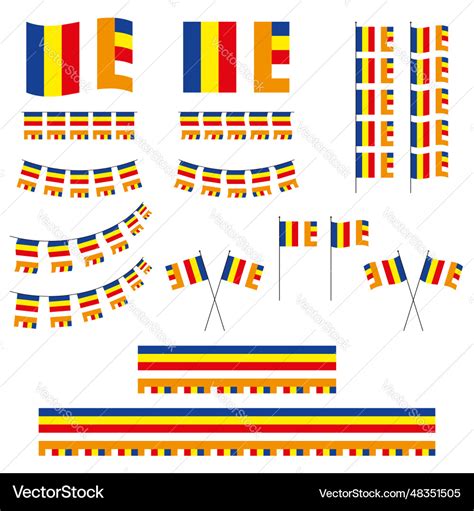 Buddhist flags Royalty Free Vector Image - VectorStock