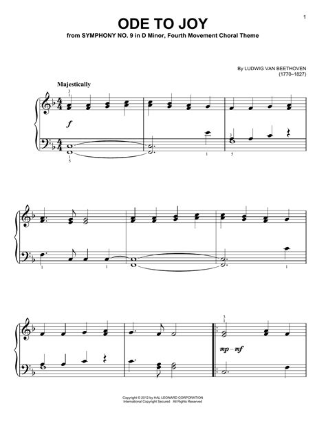 Ode To Joy | Sheet Music Direct