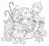 Yampuff Food Chibi Girls Coloring Pages Sketch Page sketch template