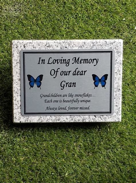 Bespoke Grey Granite Memorial Grave Marker Cemetery Plaque Memorial ...