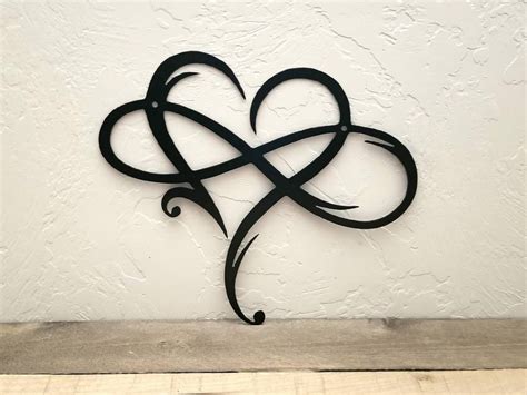 Infinity Heart Metal Sign Infinity Symbol Metal Wall Art Love Infinity Sign With Heart ...