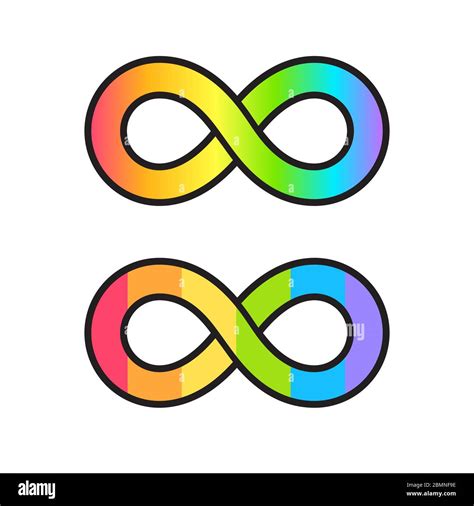 Autism pride symbol, rainbow infinity sign. Gradient spectrum and flat ...