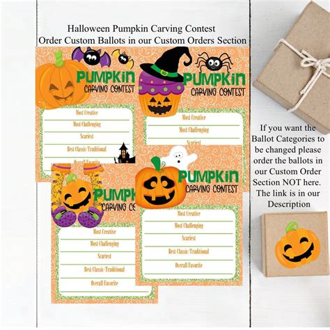 Halloween Costume Contest, Voting Ballots for Halloween Party, Costume ...