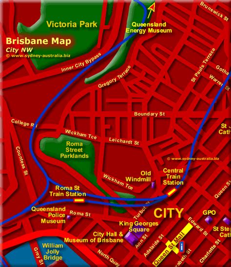 Brisbane CBD Map - Queensland Tourist Guide