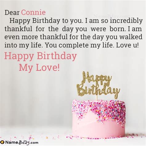 Happy Birthday Connie Images of Cakes, Cards, Wishes