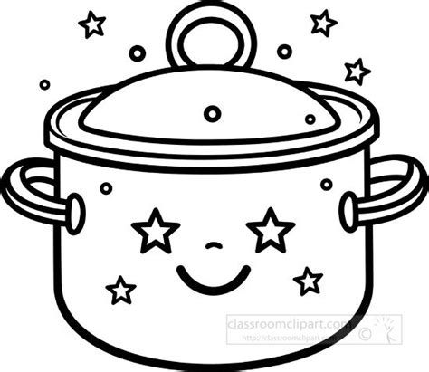 Home Ouline Clipart-A cooking pot black outline clip art