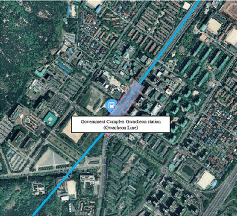 Status of Government Complex Gwacheon station from satellite photograph ...