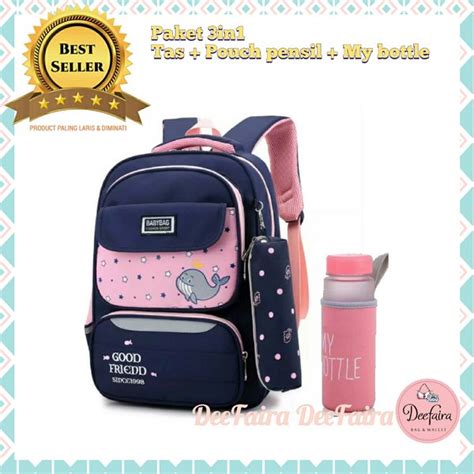 Jual Tas Sekolah Anak Perempuan Tas Anak Wanita Set My Bottle dan Tempat Pensil di Lapak Grosir ...