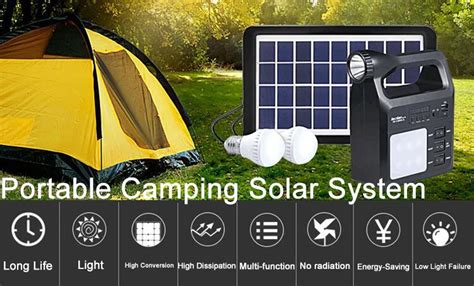 Home Camping Portable Solar Lighting System With Mp3 Fm Radio Tf Function - Buy Portable Solar ...