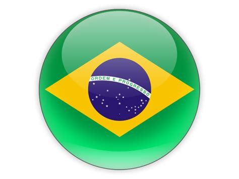 Round icon. Illustration of flag of Brazil