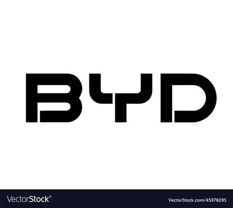 Byd brand logo symbol name black design car china Vector Image