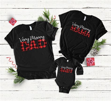 Family Christmas shirts Matching holiday shirts Very Merry | Etsy