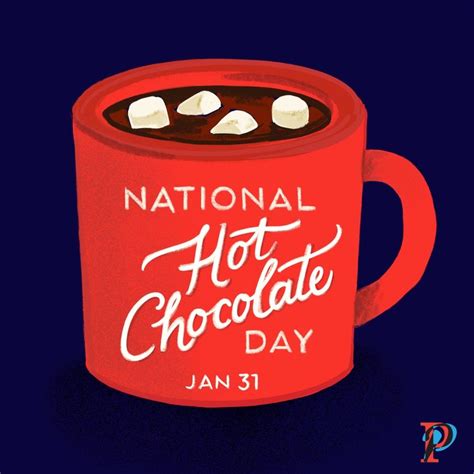 National Hot Chocolate Day - Cozy Illustration in a Red Mug