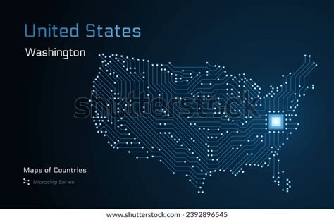 United States Map Capital Washington Shown Stock Vector (Royalty Free ...