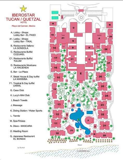 Map Layout Iberostar Tucan Quetzal Connecting rooms are Building #27 on Quetzal side | gifts ...