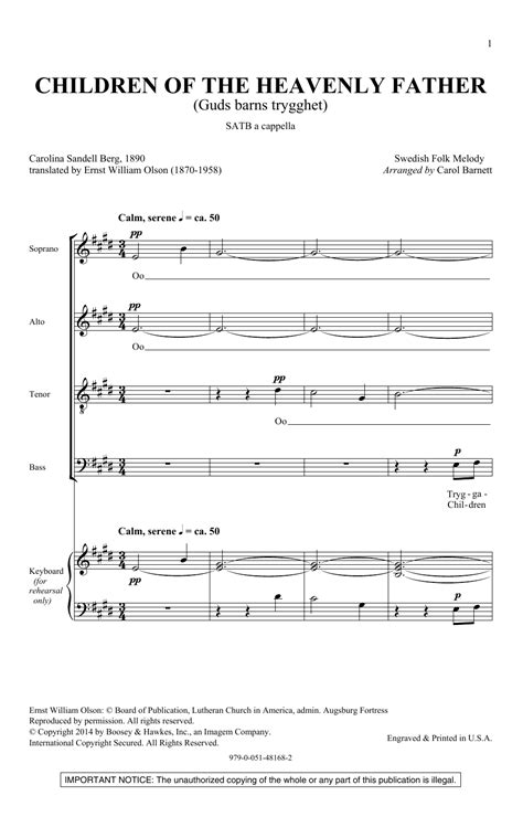 Children Of The Heavenly Father Sheet Music | Carol Barnett | SATB Choir