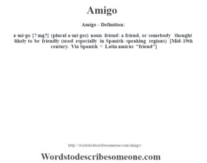 Amigo definition | Amigo meaning - words to describe someone