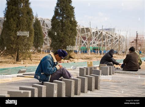 2008 Beijing Olympic National Stadium under construction Stock Photo - Alamy