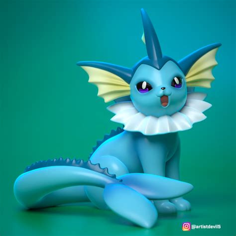 STL file vaporeon pokemon・3D print object to download・Cults