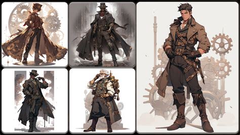 ArtStation - 200 Male Steampunk Anime (Full Body) Reference Pack | 4K | v.5 | Artworks