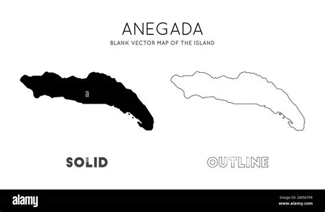 Anegada map. Blank vector map of the Island. Borders of Anegada for ...