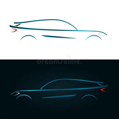 Concept Design Blue Car Silhouette. Stock Vector - Illustration of ...