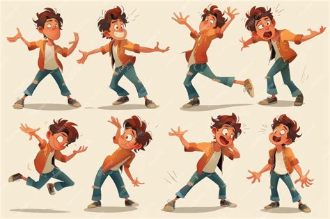 Cartoon character poses for different poses character illustration for ...