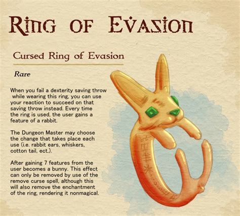 Ring of Evasion | Curse spells, D&d, Cursing