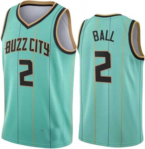 Men's Basketball Top for Hornets #2 Ball Swingman Jersey,Polyester Mesh ...