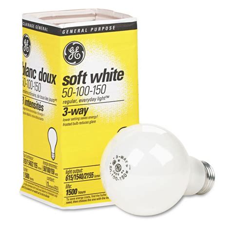 GE Incandescent Soft White 3-Way A21 Light Bulb, 50/100/150 W ...