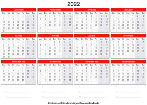 Kalender 2022