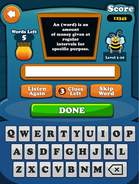 Spelling Bee Word Game IOS App :: Behance