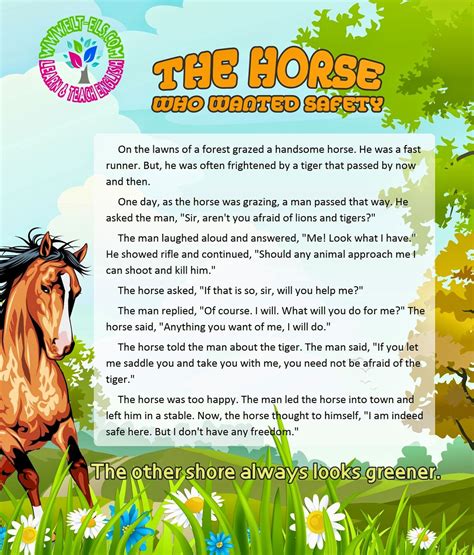 Reading / Moral Stories - The horse who wanted safety | English moral ...