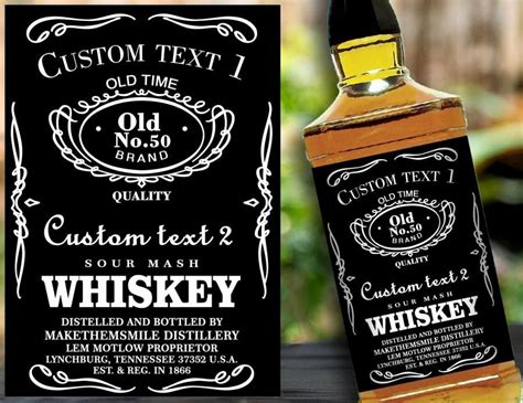 Liquor Bottle Labels Template Best Of Custom Label Personalised Custom Whiskey Label Liquor ...