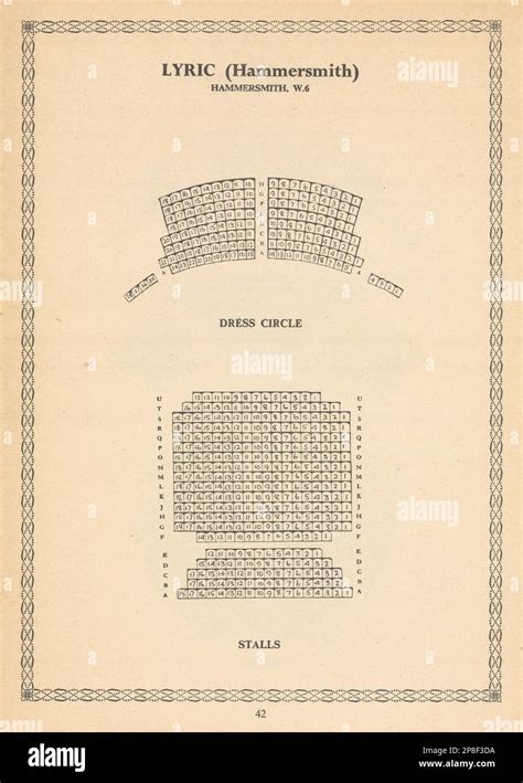 Lyric Theatre, Hammersmith, London. Vintage seating plan 1960 old print Stock Photo - Alamy